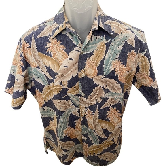 TORI RICHARD Aloha Hawaiian Reverse Print Collared Shirt Men S Small - Picture 1 of 7